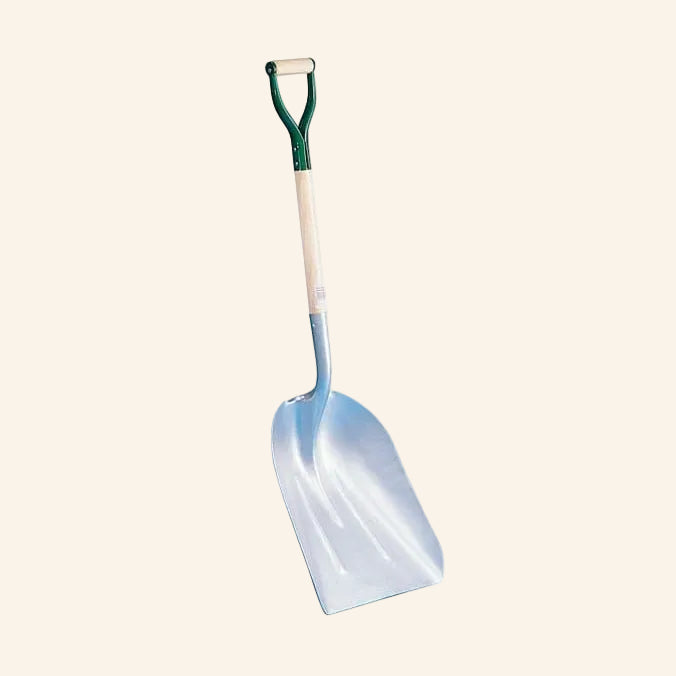 Shovel with a green handle