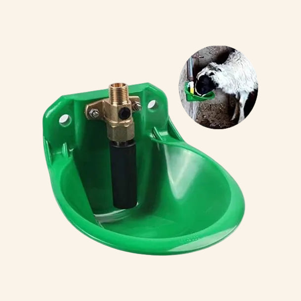 Green pressure washer gun with a small inset showing water spraying.