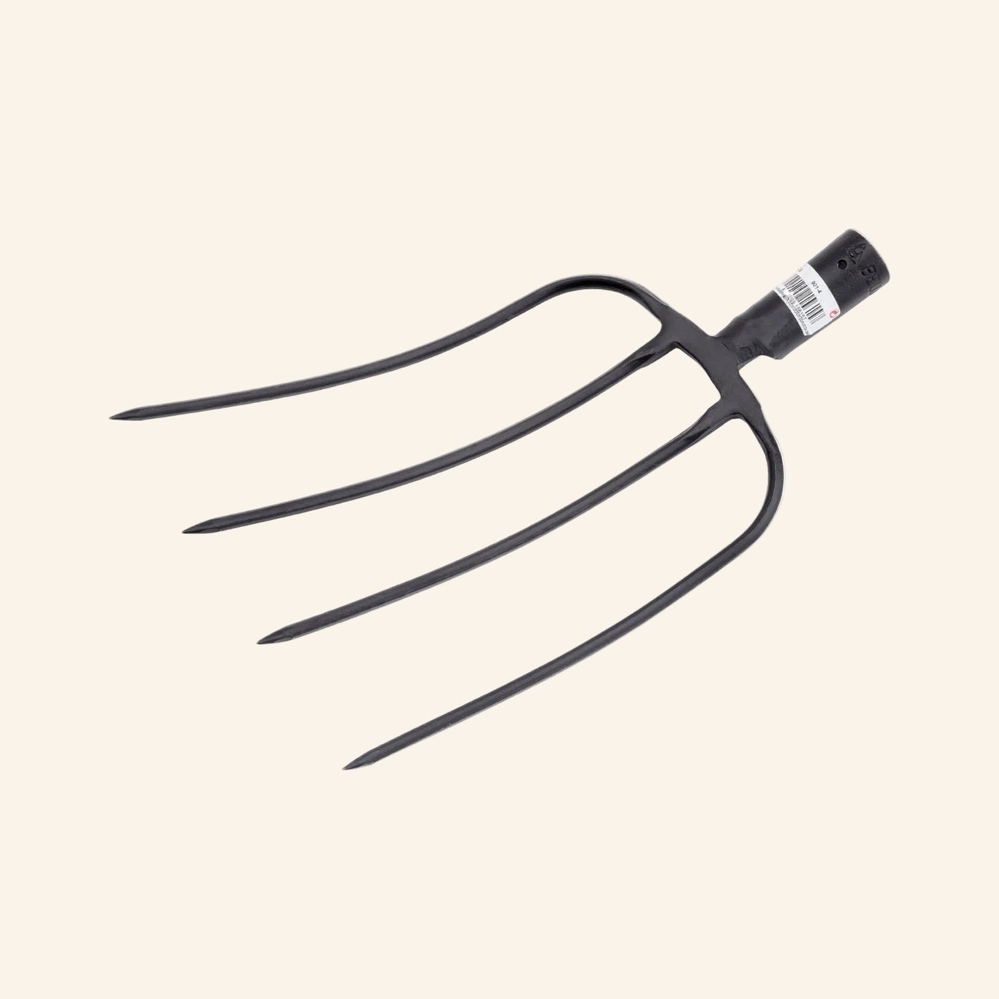Black metal hay fork