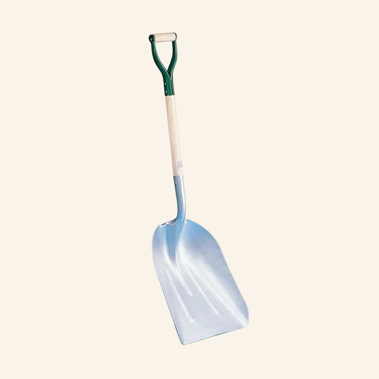 Shovel with a green handle 