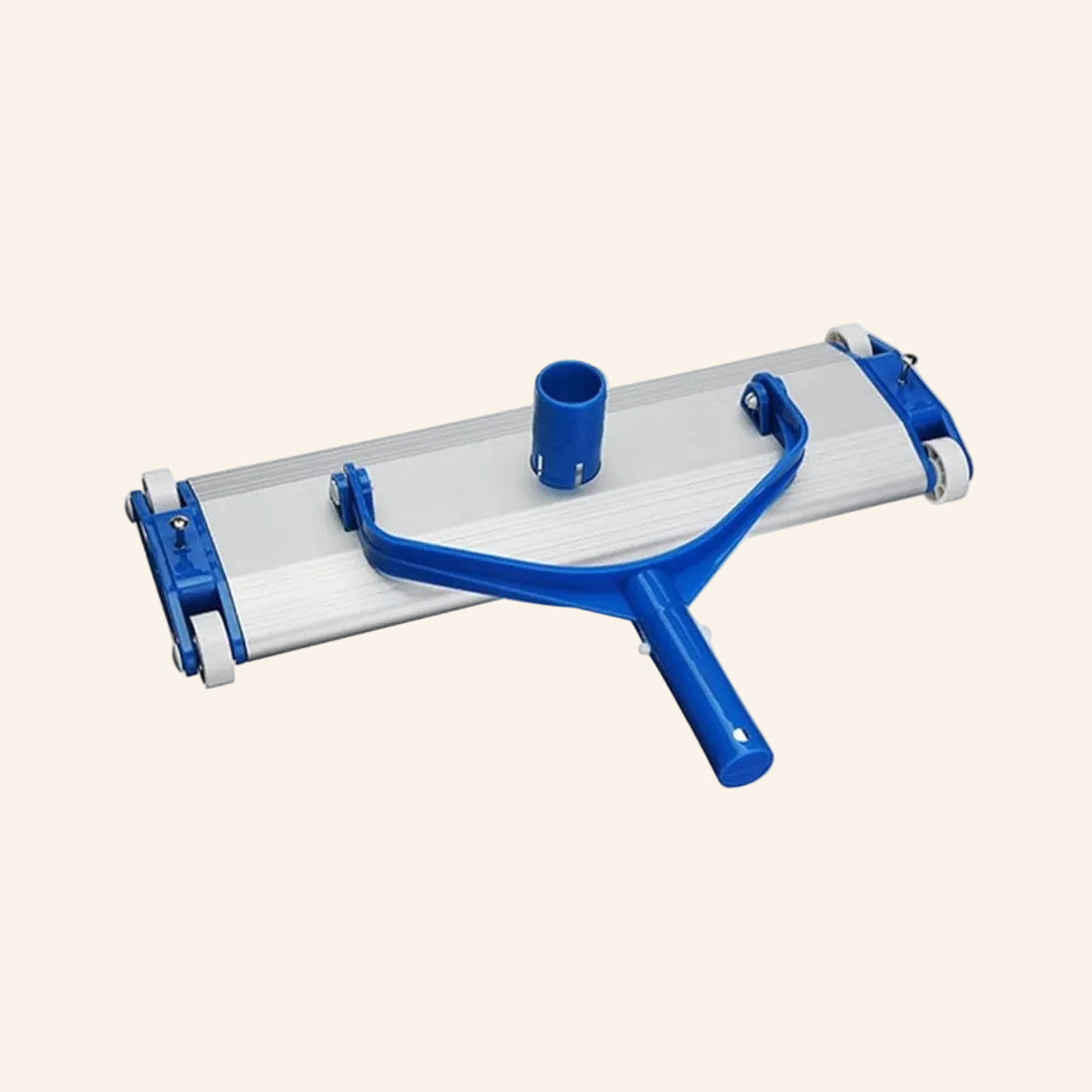 Blue and white pool cleaning tool