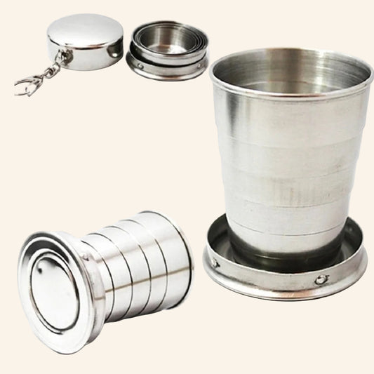 Collapsible metal cup with lid 