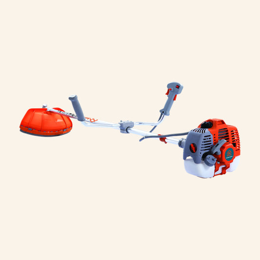 Red and gray brush cutter 