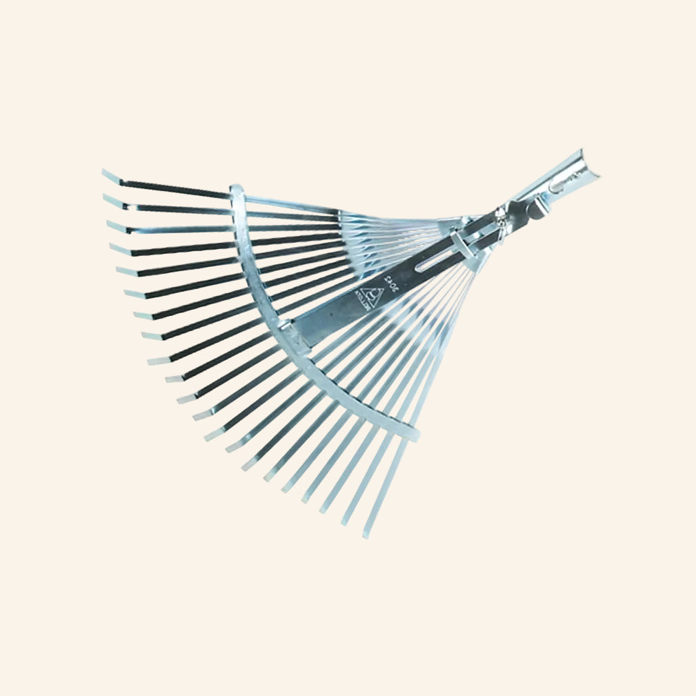 Gardening rake with metal tines