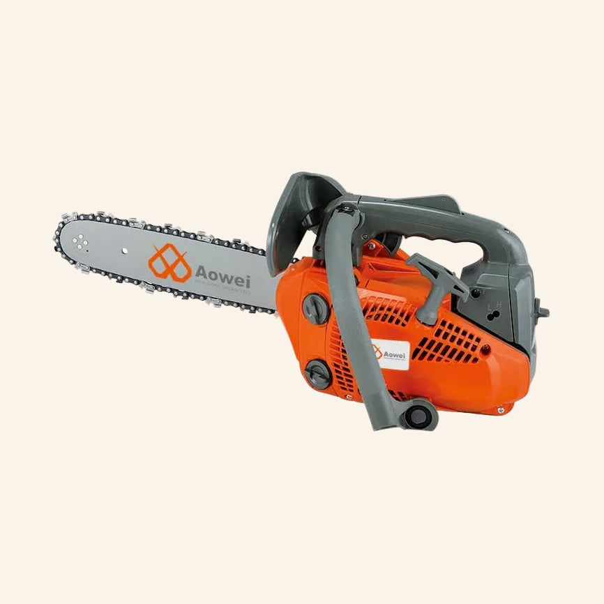 Orange and gray chainsaw with 'Aoweii' branding
