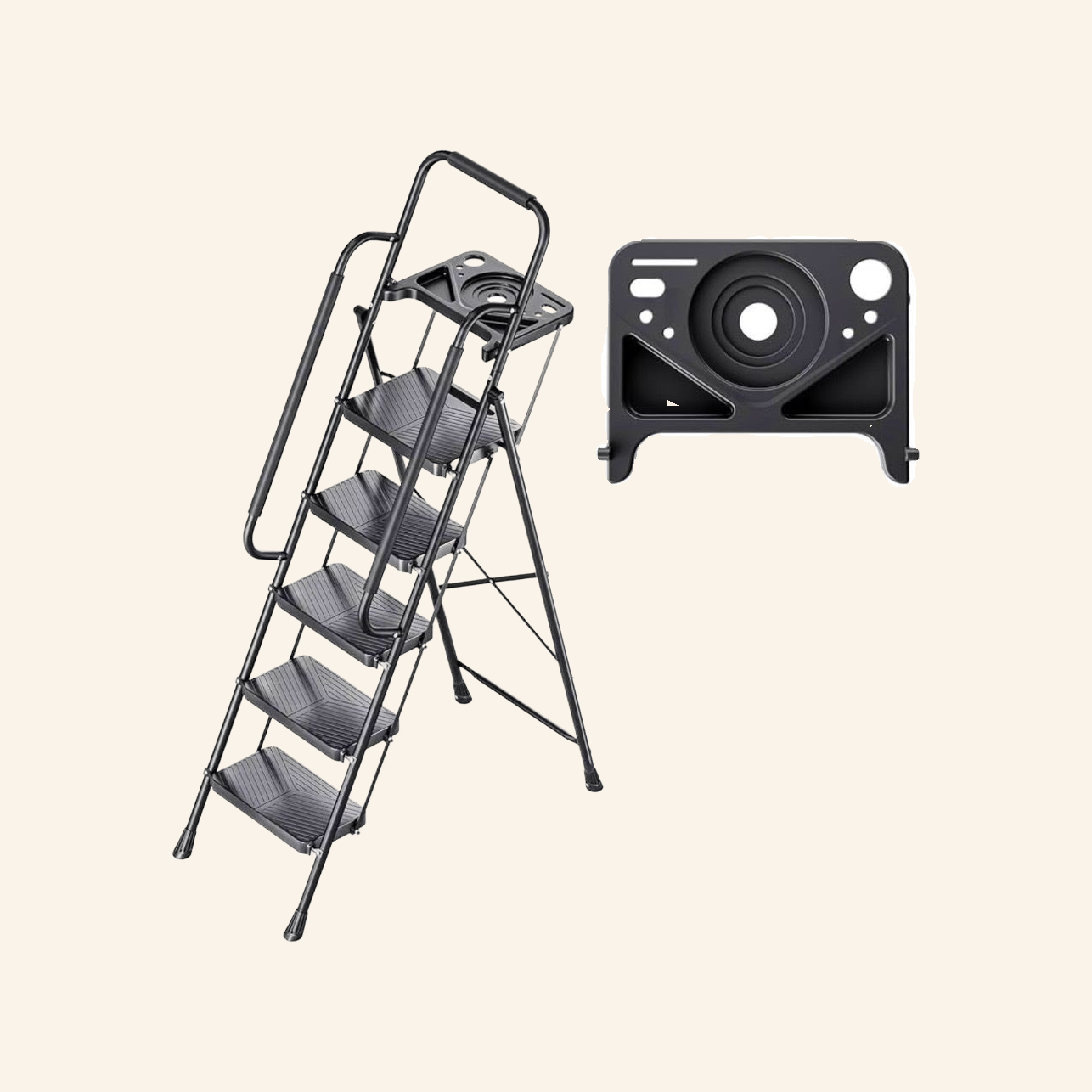 Home Use Ladder 5 Steps Black